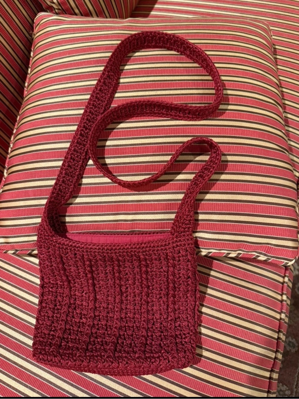 The Sak Crocheted Crossbody Bag in Wine